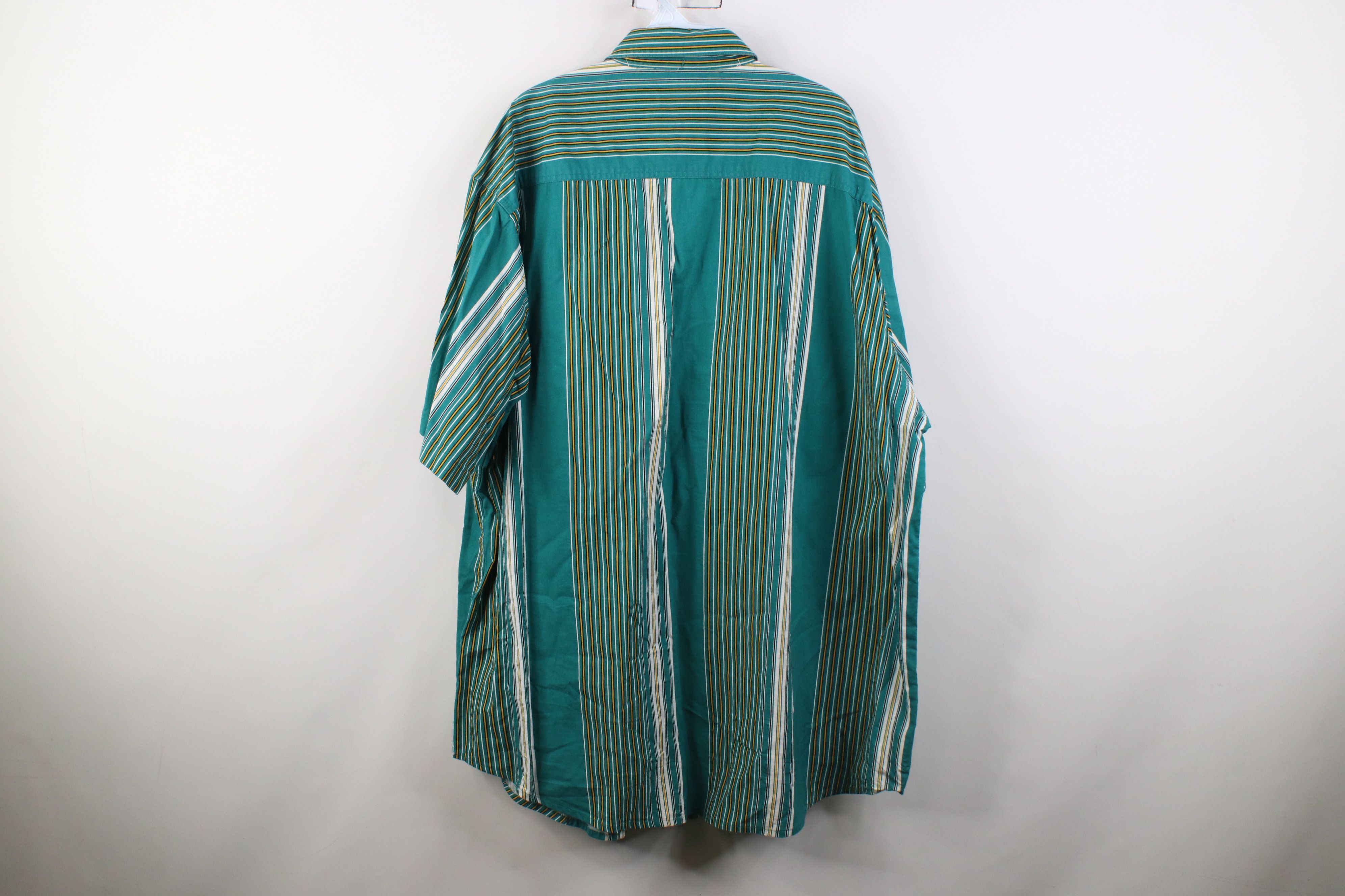 Vintage Vintage 90s Streetwear Striped Short Sleeve Button Shirt Size US XXL / EU 58 / 5 - 13 Thumbnail