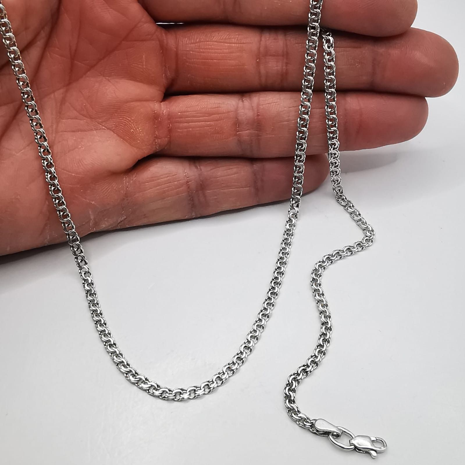 Sterling Silver Vintage Jewelry Chain Necklece,925 Sterling Silver 8,34g Size ONE SIZE - 5 Thumbnail