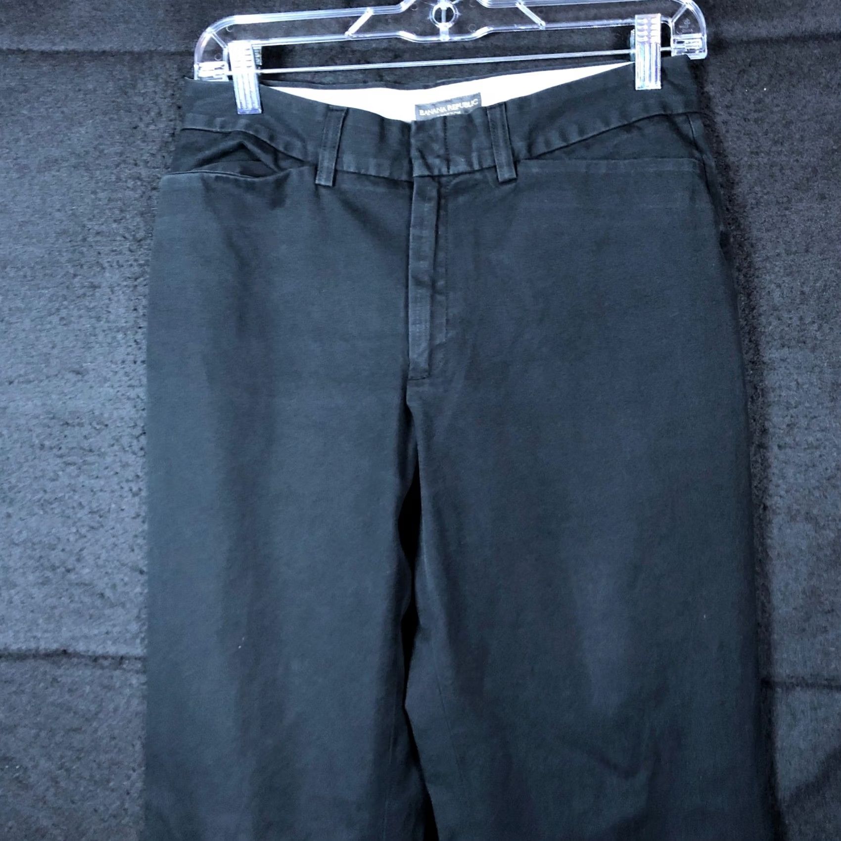Banana Republic Banana Republic Womens Pants Black Chino Wide-Leg Mid Rise Stretch 6 Size 28" / US 6 / IT 42 - 2 Thumbnail