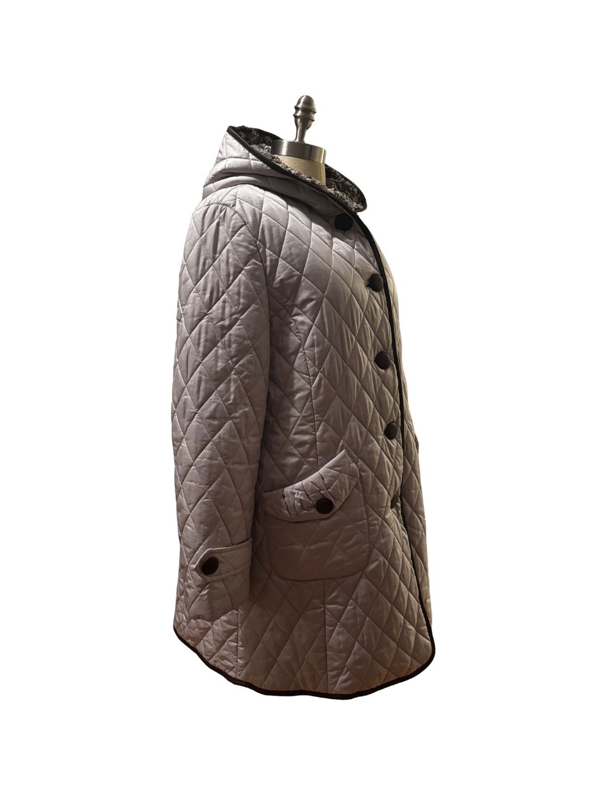 Other Women’s light gray quilt Coat with hoodie.wj1412 Size XL / US 12-14 / IT 48-50 - 7 Thumbnail
