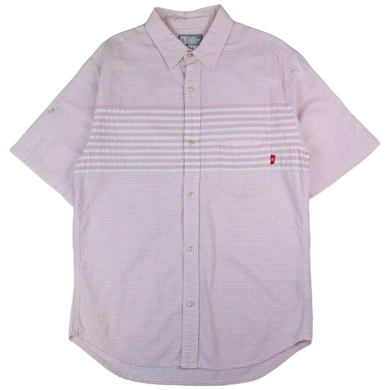 Stussy Vintage Stussy Striped Short Sleeve Button Up Shirt Size L Size US L / EU 52-54 / 3 - 1 Thumbnail