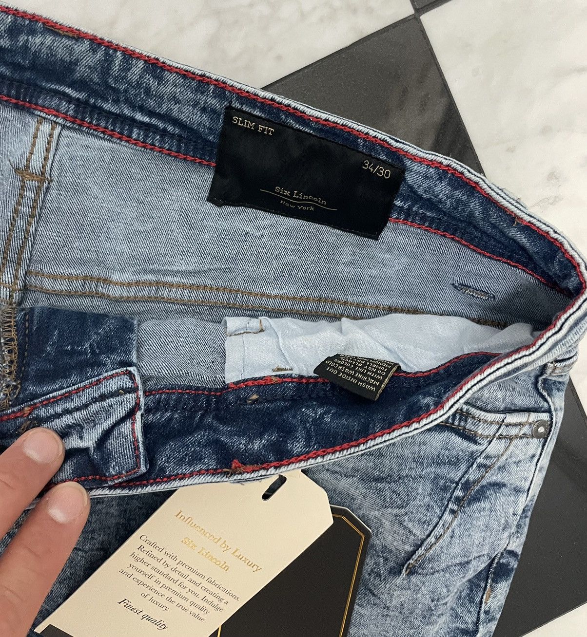 Other 🔥 Six Lincoln New York slim ripped Jeans Size US 34 / EU 50 - 2 Thumbnail