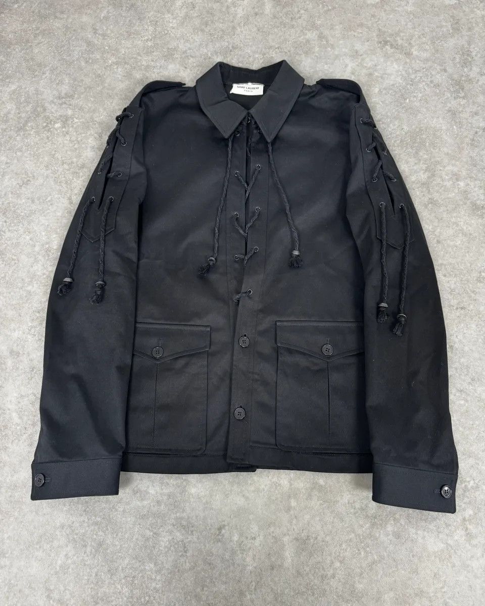 Saint Laurent Paris AW2018 Saint Laurent Black Laced Jacket Size US M / EU 48-50 / 2 - 1 Thumbnail