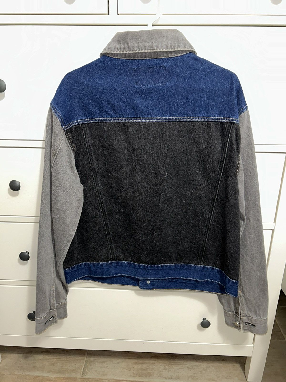 Fashion Nova NovaMen Denim Jacket, Grey/Black/Navy Blue Size US S / EU 44-46 / 1 - 2 Thumbnail