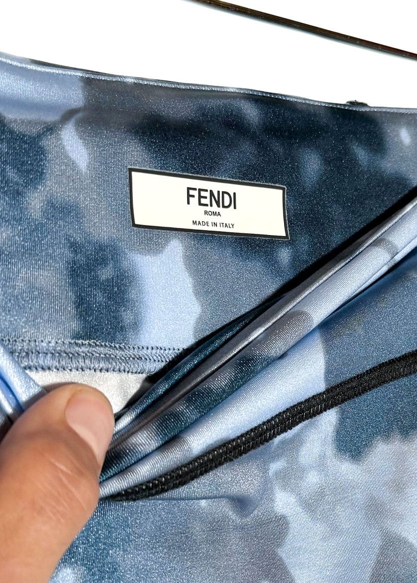 Fendi Fendi Blue Shady Flowers Performance Leggings Size 26" / US 2 / IT 38 - 3 Thumbnail