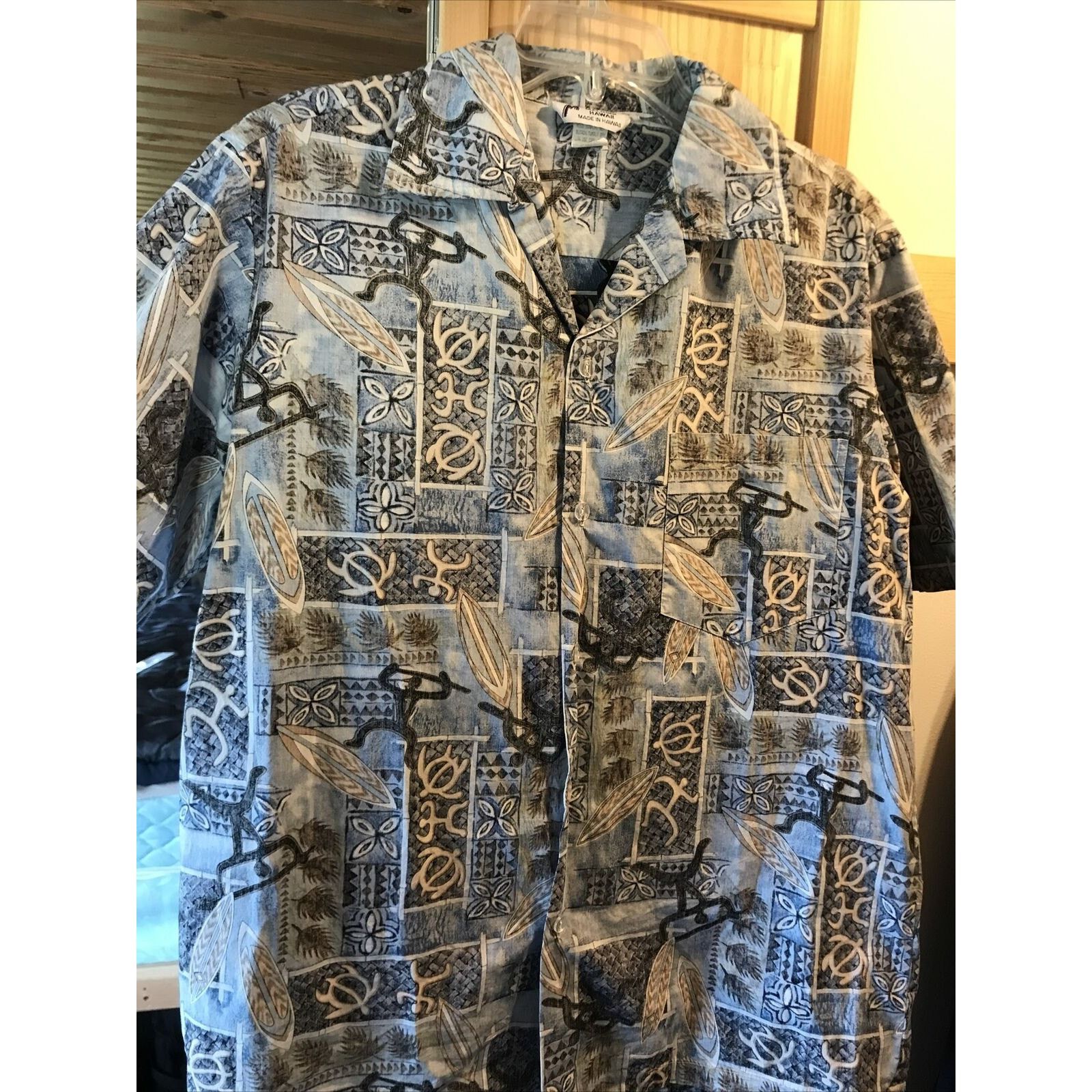 Other Malihini Vintage Men’s L Blue Tribal Button Hawaiian Shirt Size US L / EU 52-54 / 3 - 7 Thumbnail