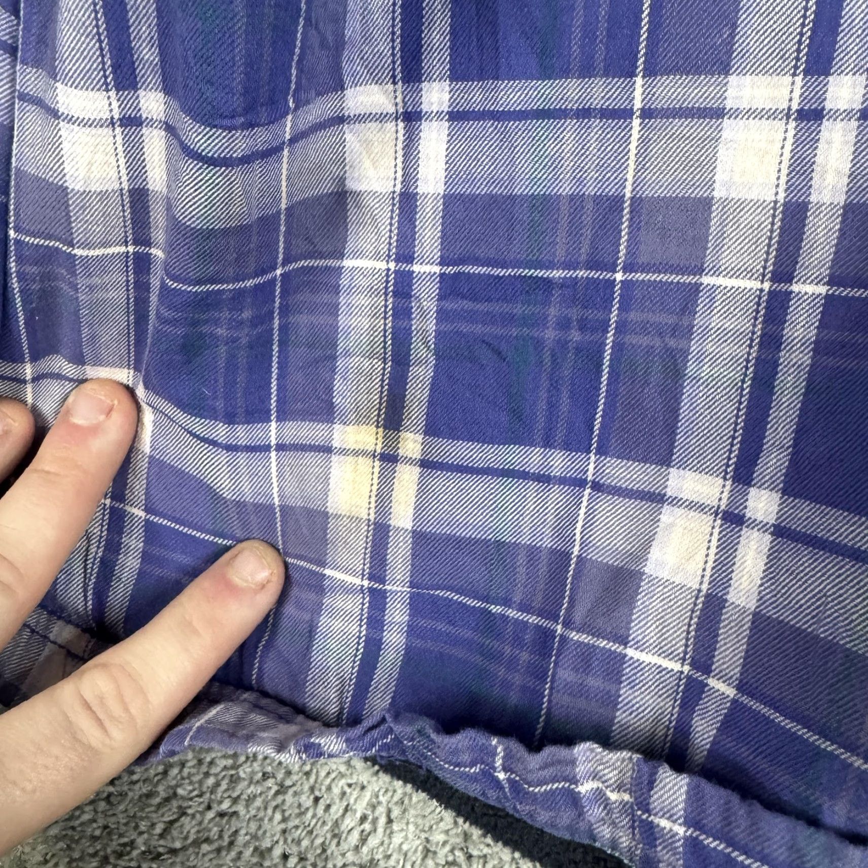 Vintage L.L.Bean Jacket Womens 2X Purple Plaid Flannel Fleece Lined Button Front Pockets Size XXL / US 16-18 / IT 52-54 - 3 Thumbnail