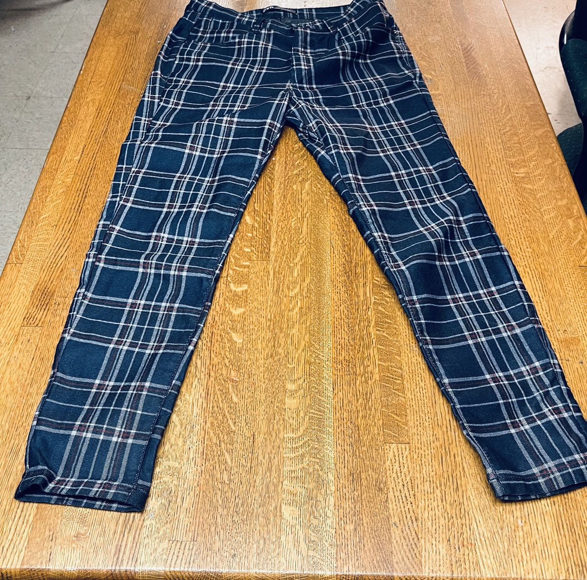 Zara Zara Men’s Blue Checked Stretch Dress Pants Size US 30 / EU 46 - 4 Thumbnail