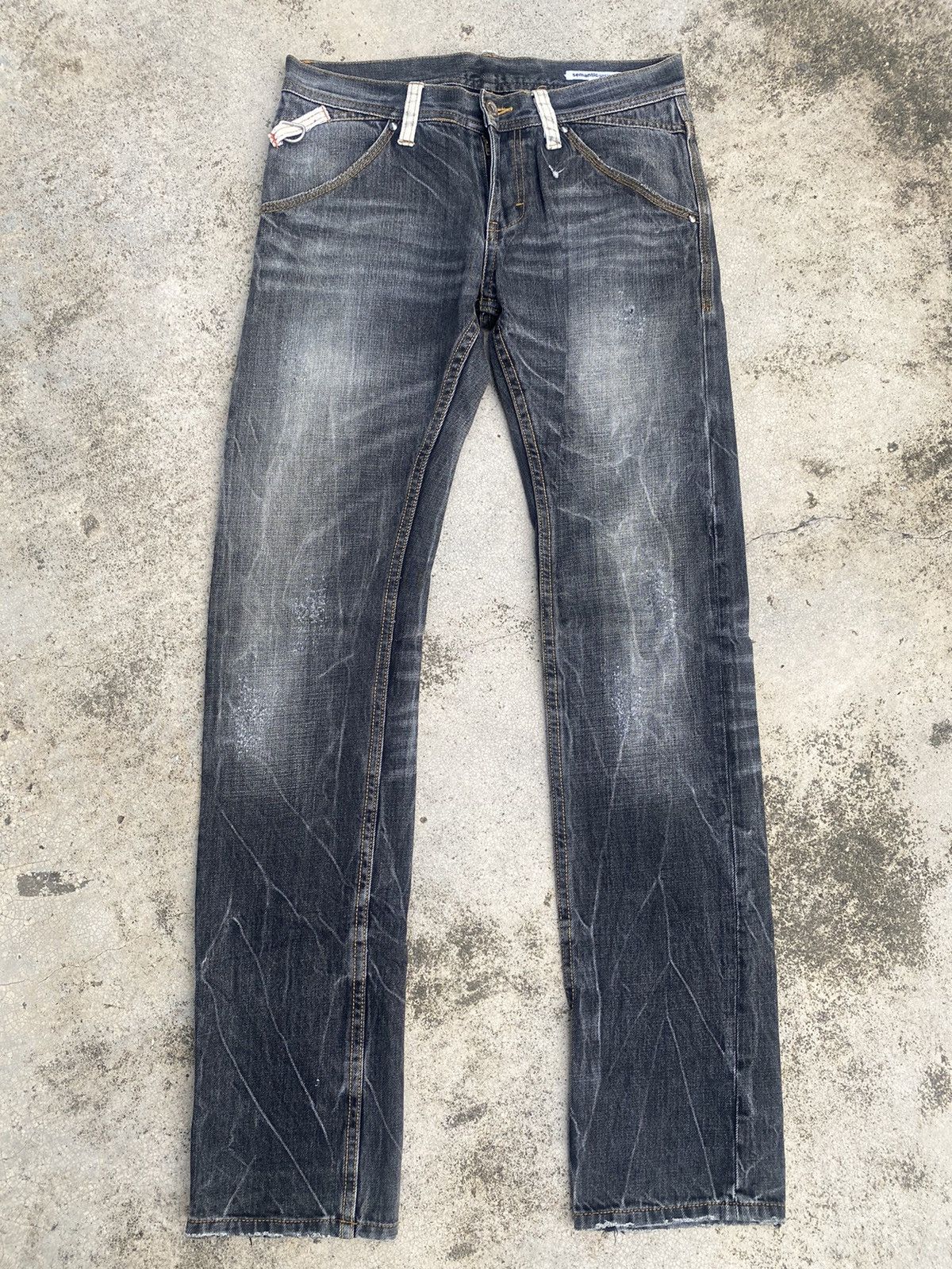 If Six Was Nine Japanese Brand Semantic Clawmark Straightcut Denim Jeans Size US 31 - 1 Thumbnail