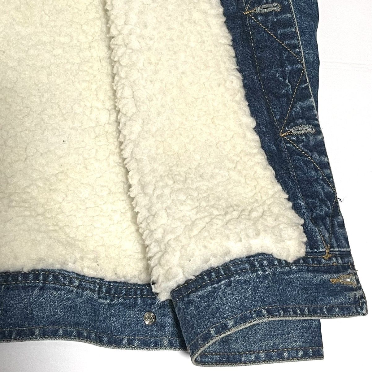 Gap GAP Denim Sherpa Trucker Vest Leather Trim Size XL Size US XL / EU 56 / 4 - 9 Thumbnail