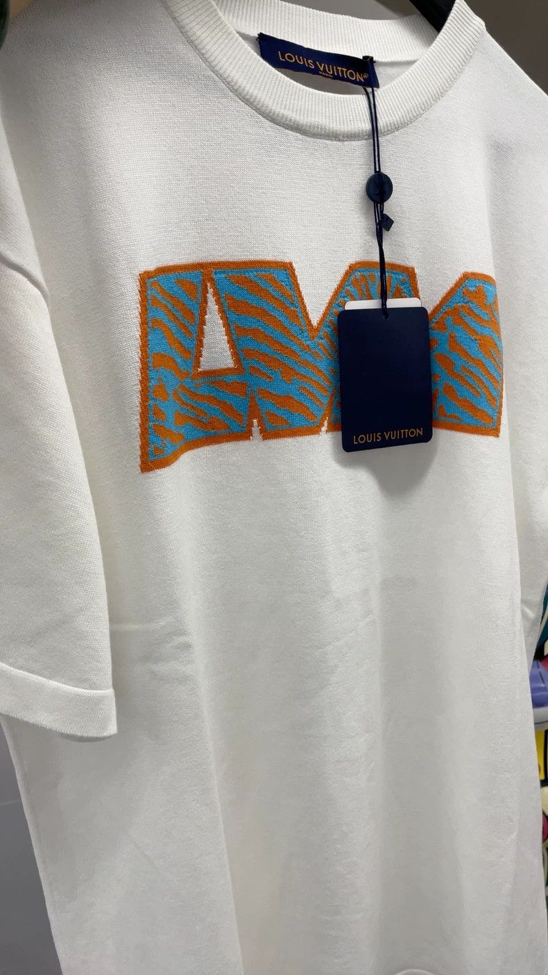 Louis Vuitton Louis Vuitton White knit printed large logo monogram T-shi Size US M / EU 48-50 / 2 - 4 Thumbnail