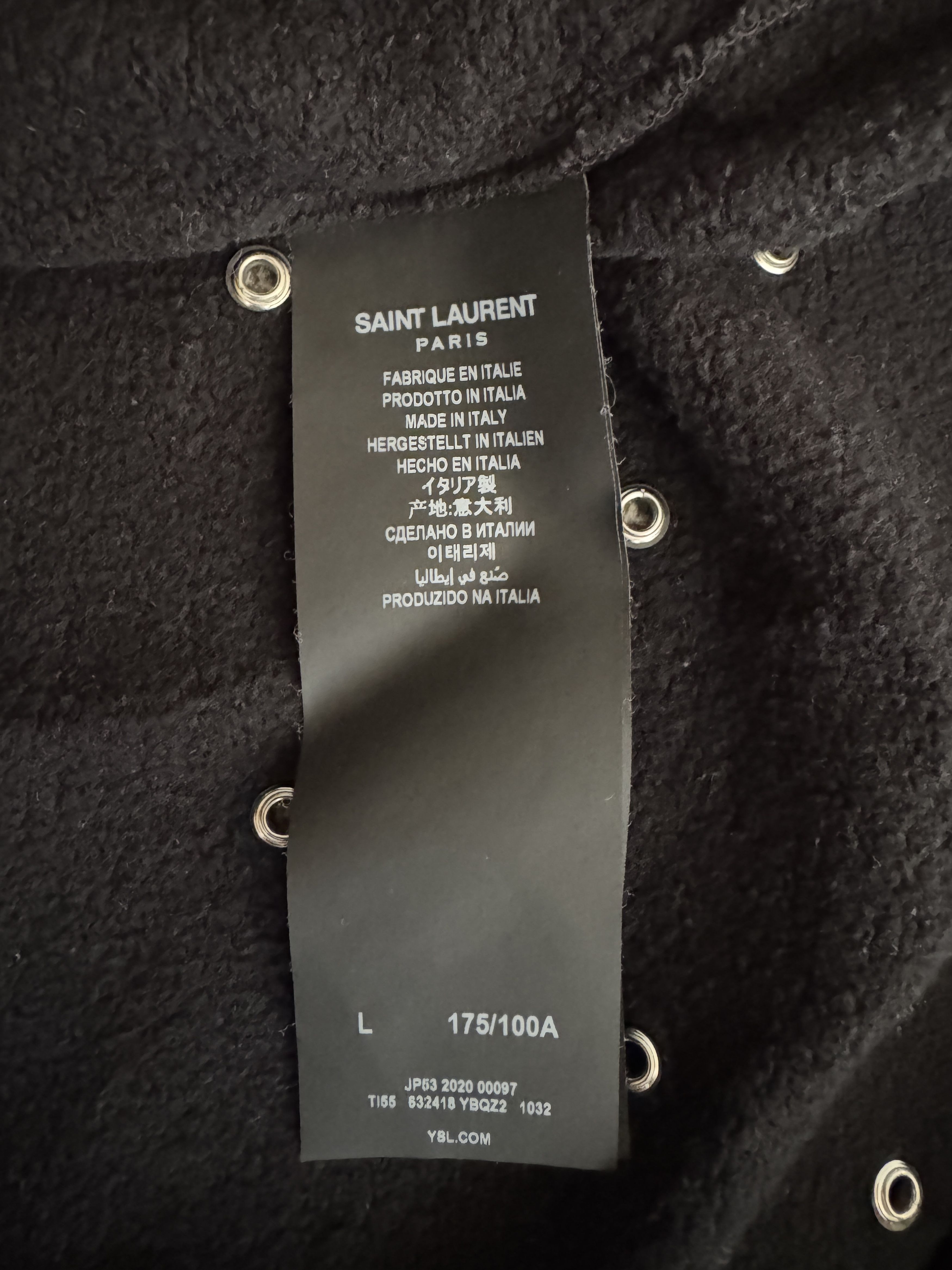 Saint Laurent Paris Saint Laurent Logo Hoodie Studded Rings Size US L / EU 52-54 / 3 - 7 Thumbnail