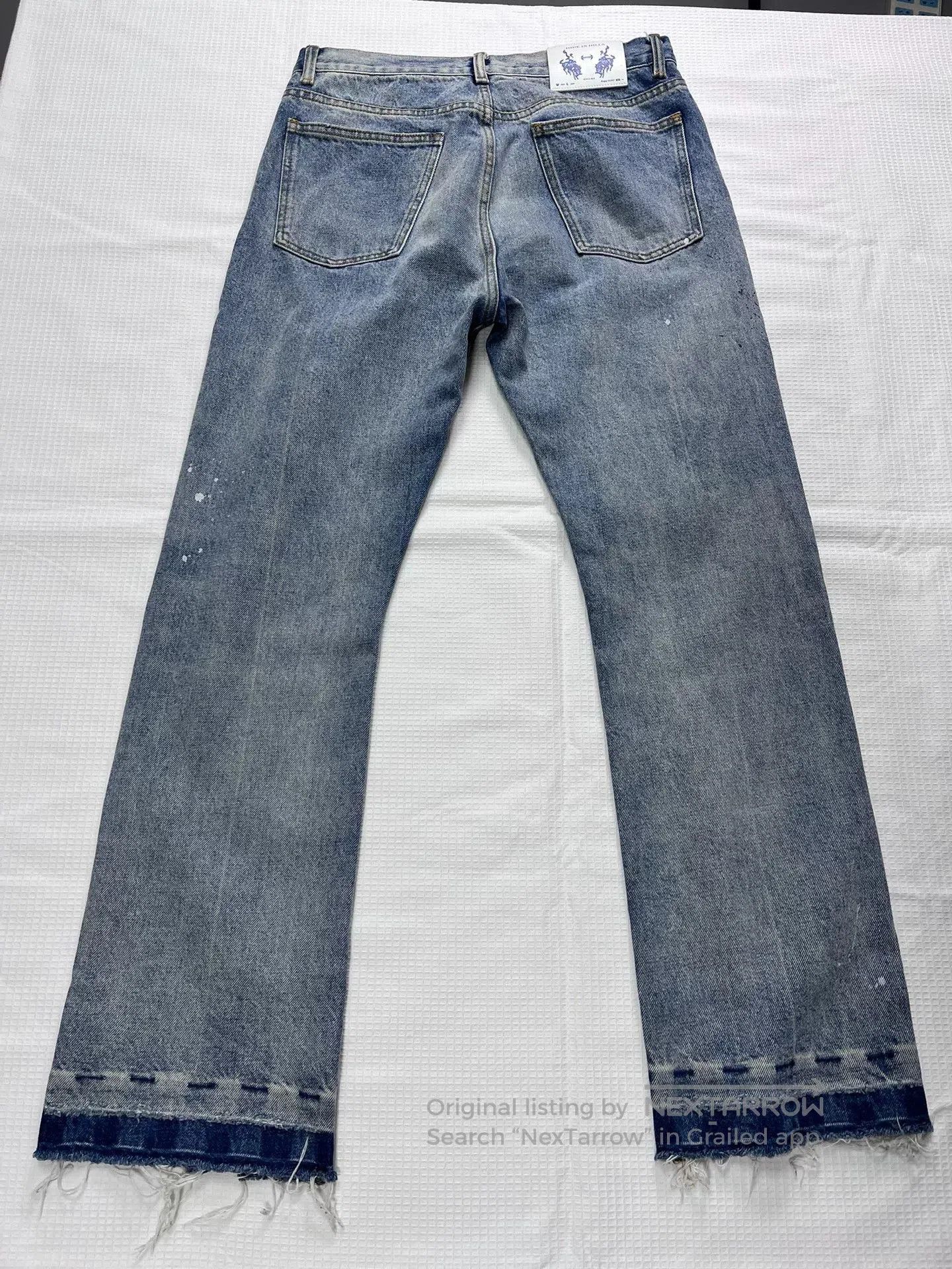 HIDEAWAYS Hide in Hills Ink Splatter Flared Washed Jeans. Size 30" / US 8 / IT 44 - 2 Thumbnail