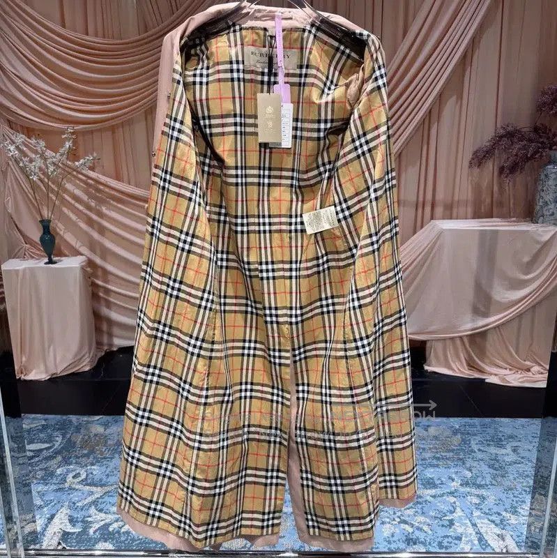 Burberry Burberry Pink Cotton Women's Trench Coat. Size L / US 10 / IT 46 - 3 Thumbnail