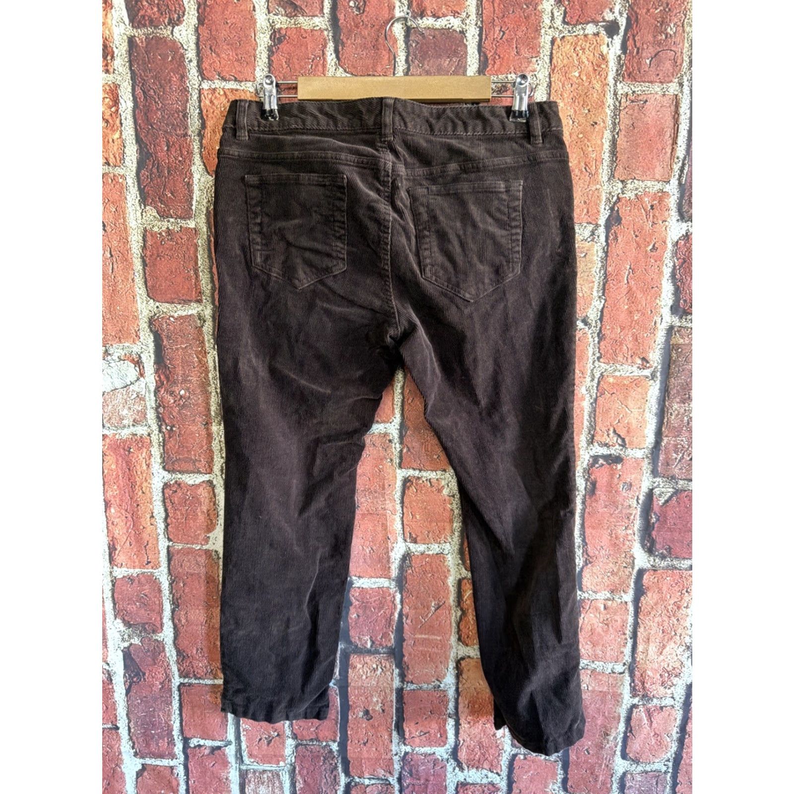 Lands' End VINTAGE Lands' End Pants Womens 10P Brown Corduroy Mid Rise Straight Stretch Y2K Classic Size 32" / US 10 / IT 46 - 3 Thumbnail