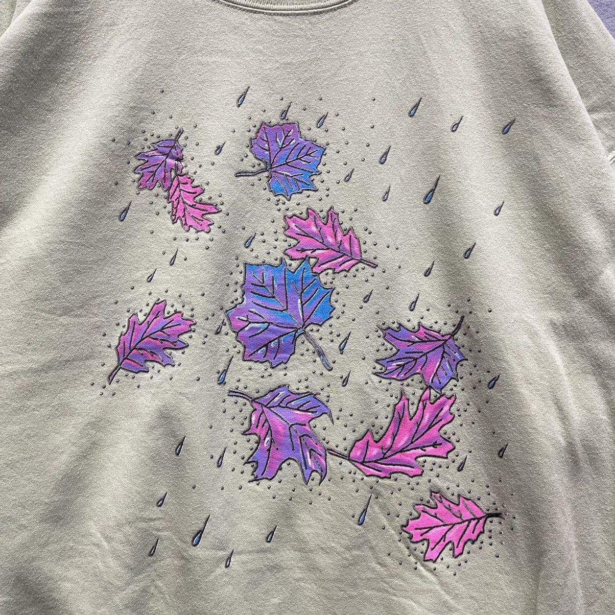 Gildan Vintage Gildan Heavy Blend Abstract Leaf Graphic Sweatshirt Size US XL / EU 56 / 4 - 3 Thumbnail