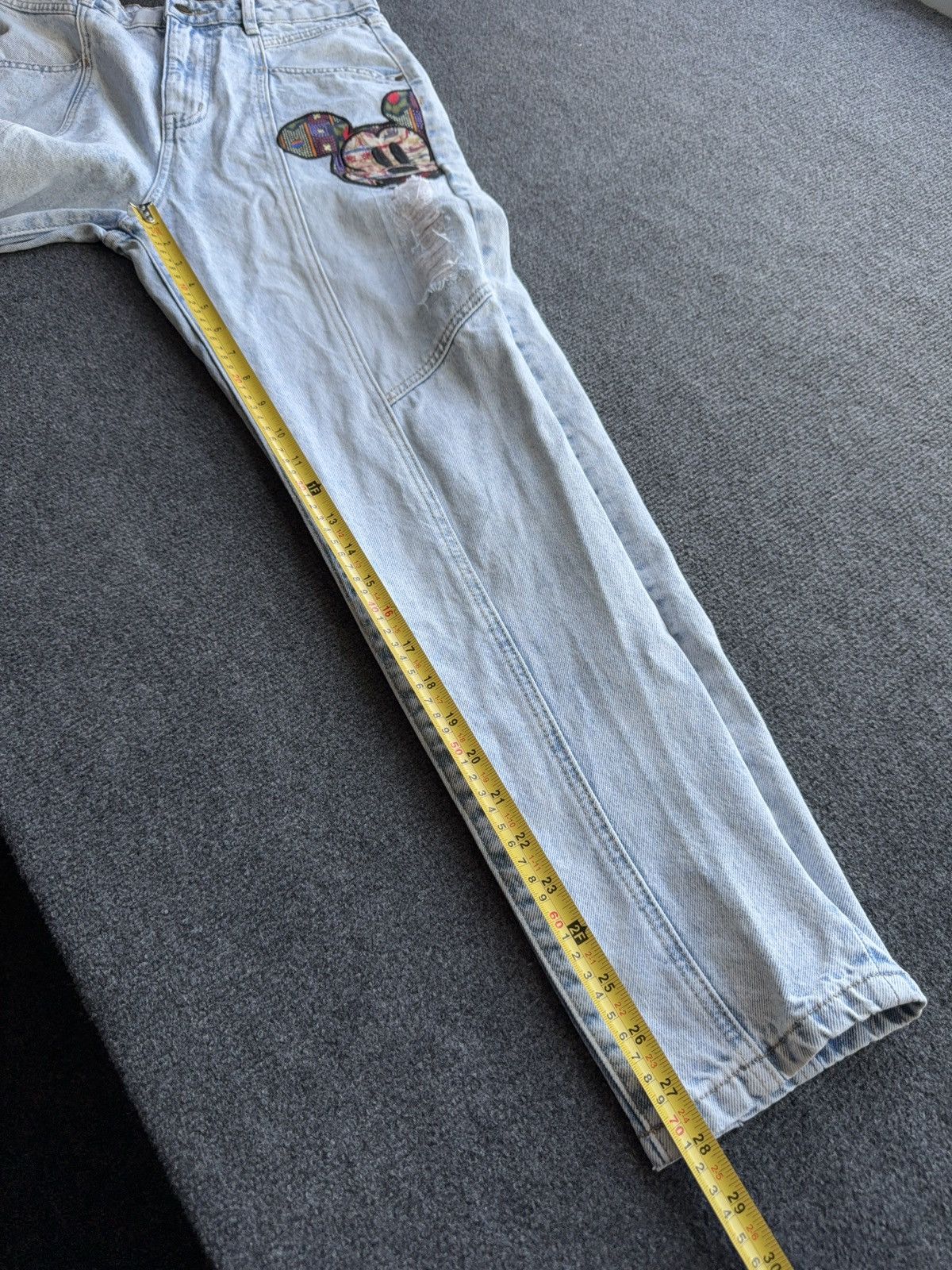 Desigual 00s Y2K Desigual Disney Mickey Patchwork Distressed Jeans Size 28" / US 6 / IT 42 - 19 Thumbnail