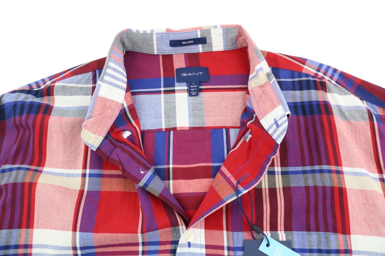 Gant WASHED POPLIN CHECK L Relaxed Plaid Button-Down 87497 Size US L / EU 52-54 / 3 - 4 Thumbnail