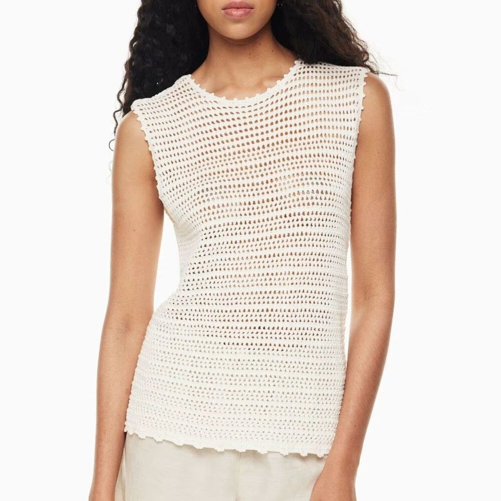 Other Aritzia WILFRED Peek Crewneck Light Birch Tank Top Size S Size S / US 4 / IT 40 - 1 Thumbnail