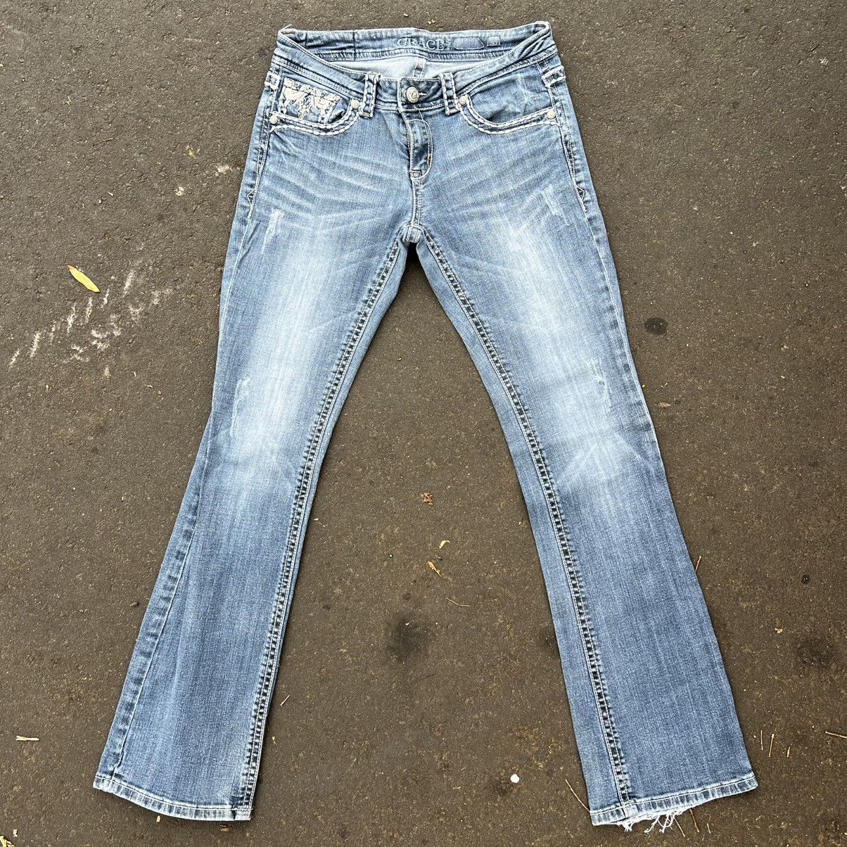 Grace in LA grace in la y2k studded & embroidered bootcut jeans Size 30" / US 8 / IT 44 - 3 Thumbnail