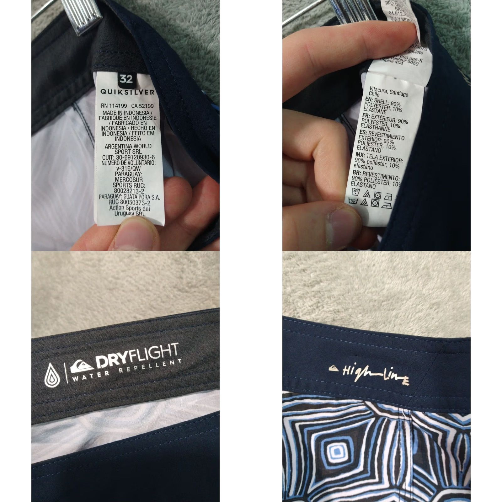 Quiksilver Quiksilver Shorts Mens 32 Dryflight High Line Geometric Board Swim Trunks Surf Blue Geometric 32 Mens Beach Surfing Board Shorts Size US 32 / EU 48 - 8 Thumbnail