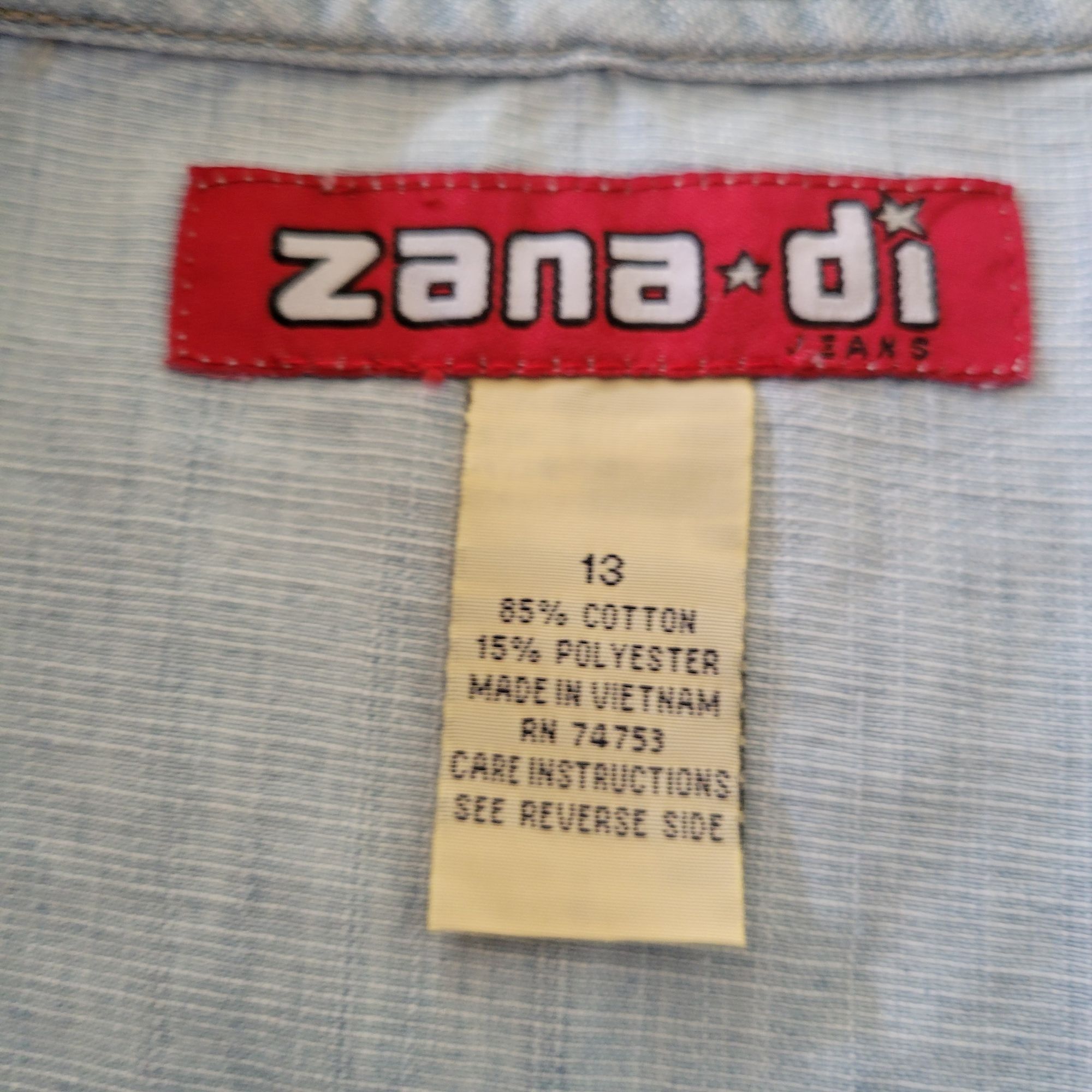 Vintage Zana Di Floral Embroidered Denim Skirt 13 Blue Jean Corset L Size 35" - 4 Thumbnail