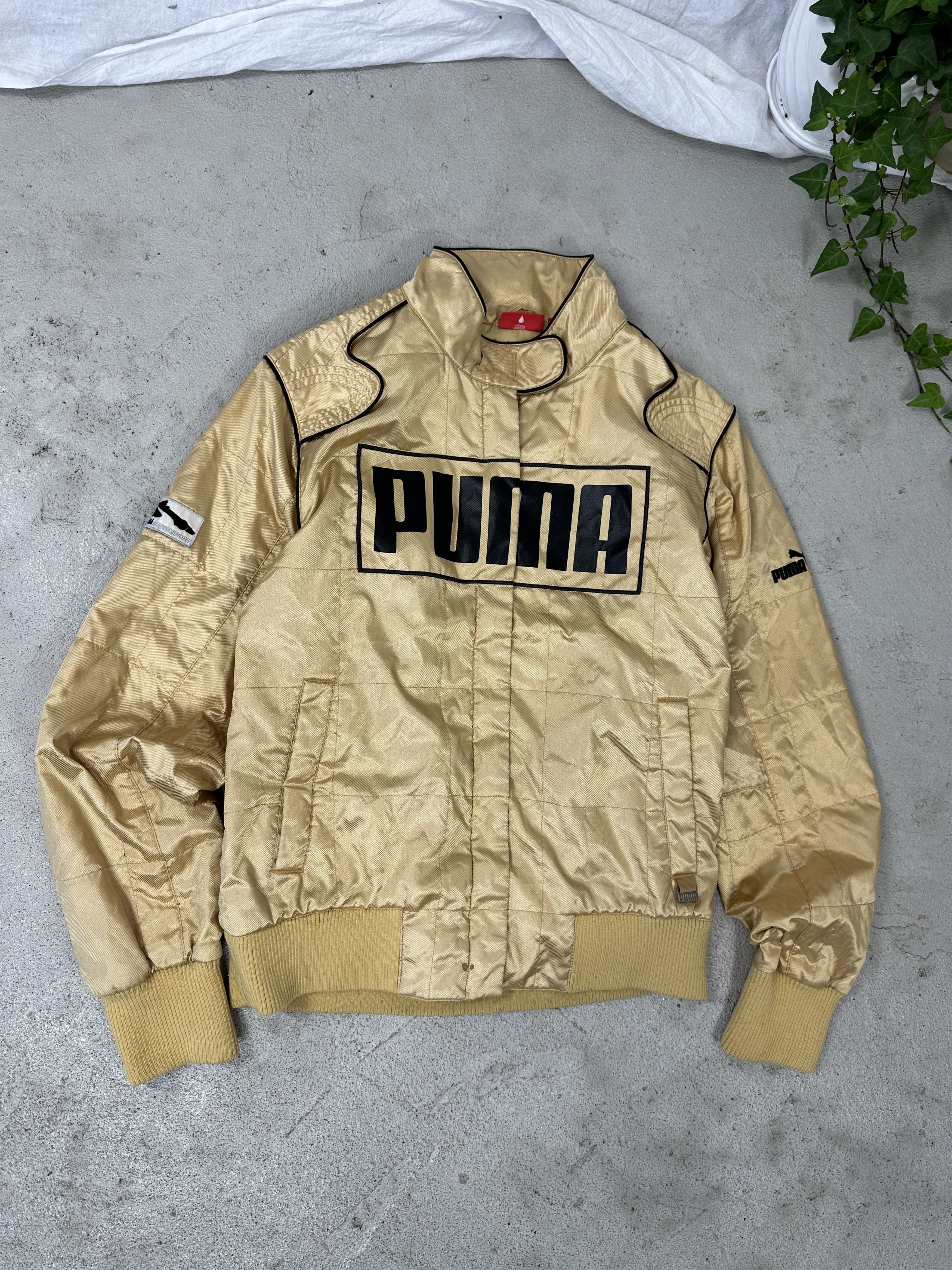 Puma × Racing Puma Vintage Y2K 00s 2000s Racing Gold Bomber Puma × Racing Puma Vintage Y2K 00s 2000s Racing Gold Bomber