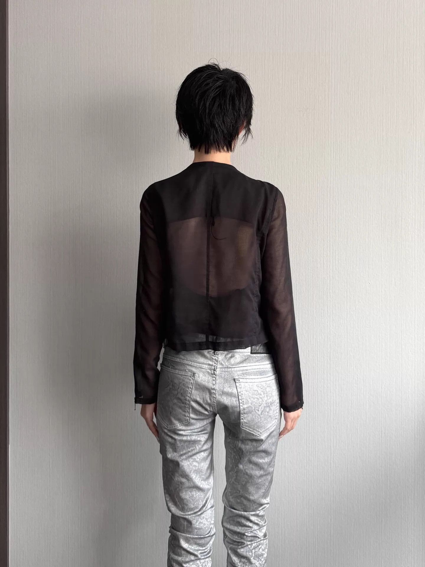 Vintage Vintage Japanese Sheer Panel Irregular Hem Jacket 38 Size XS / US 0-2 / IT 36-38 - 8 Thumbnail