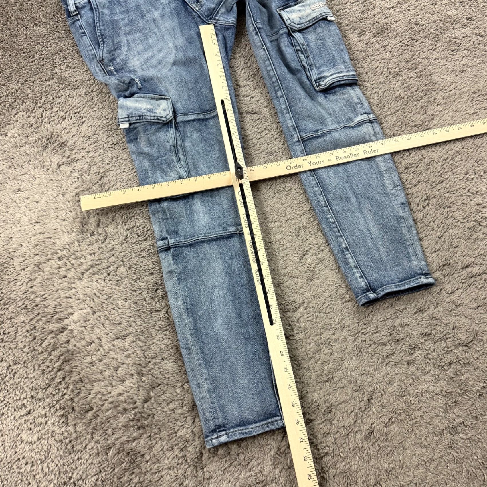 Hudson Jeans Mens 30 Skinny Cargo Light Stone Wash Stretch Denim Streetwear