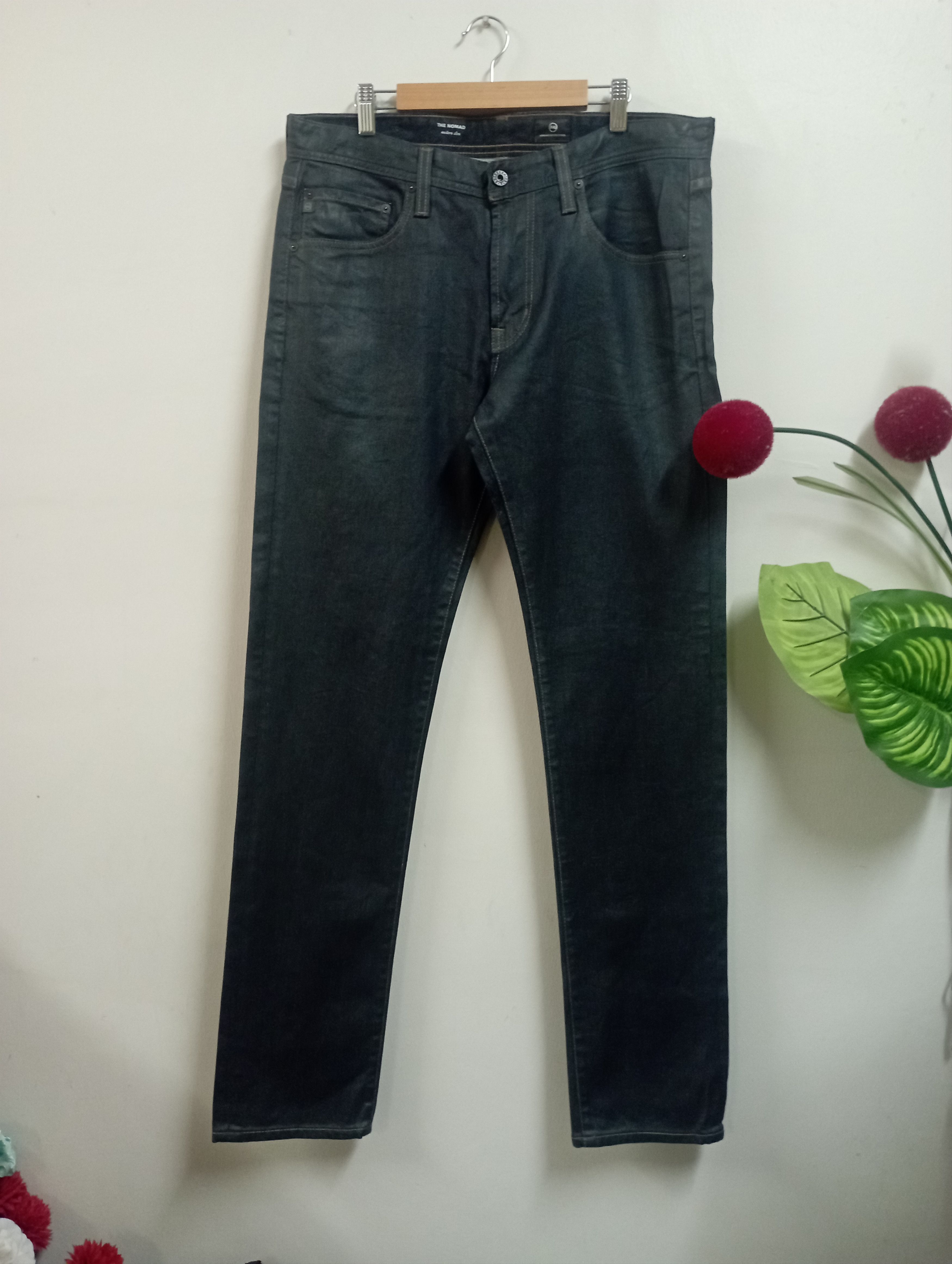 AG Adriano Goldschmied Black Wax Jeans Made In USA Wax Jeans Adriano Goldschmied Size US 34 / EU 50 - 1 Thumbnail