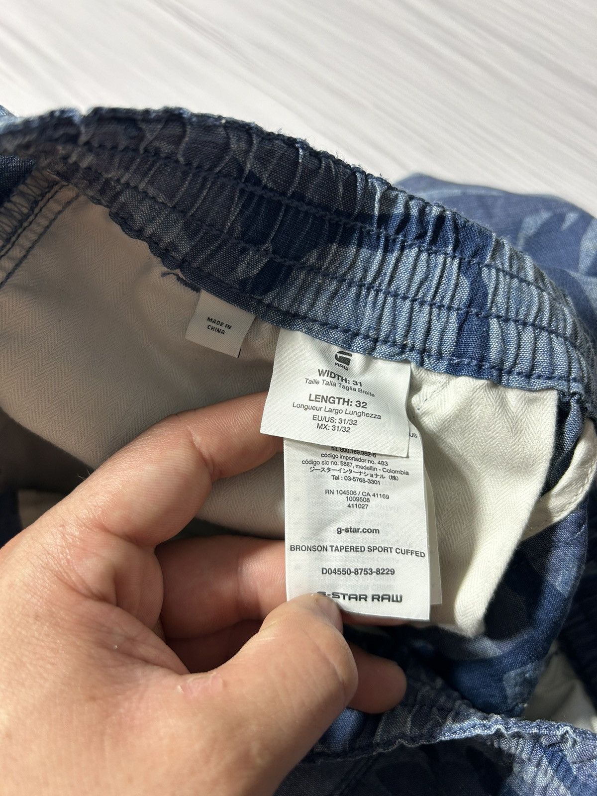 G-Star G-Star Raw Bronson Tapered Sport Cuffed Pants Blue Real Tree Size US 31 - 13 Thumbnail
