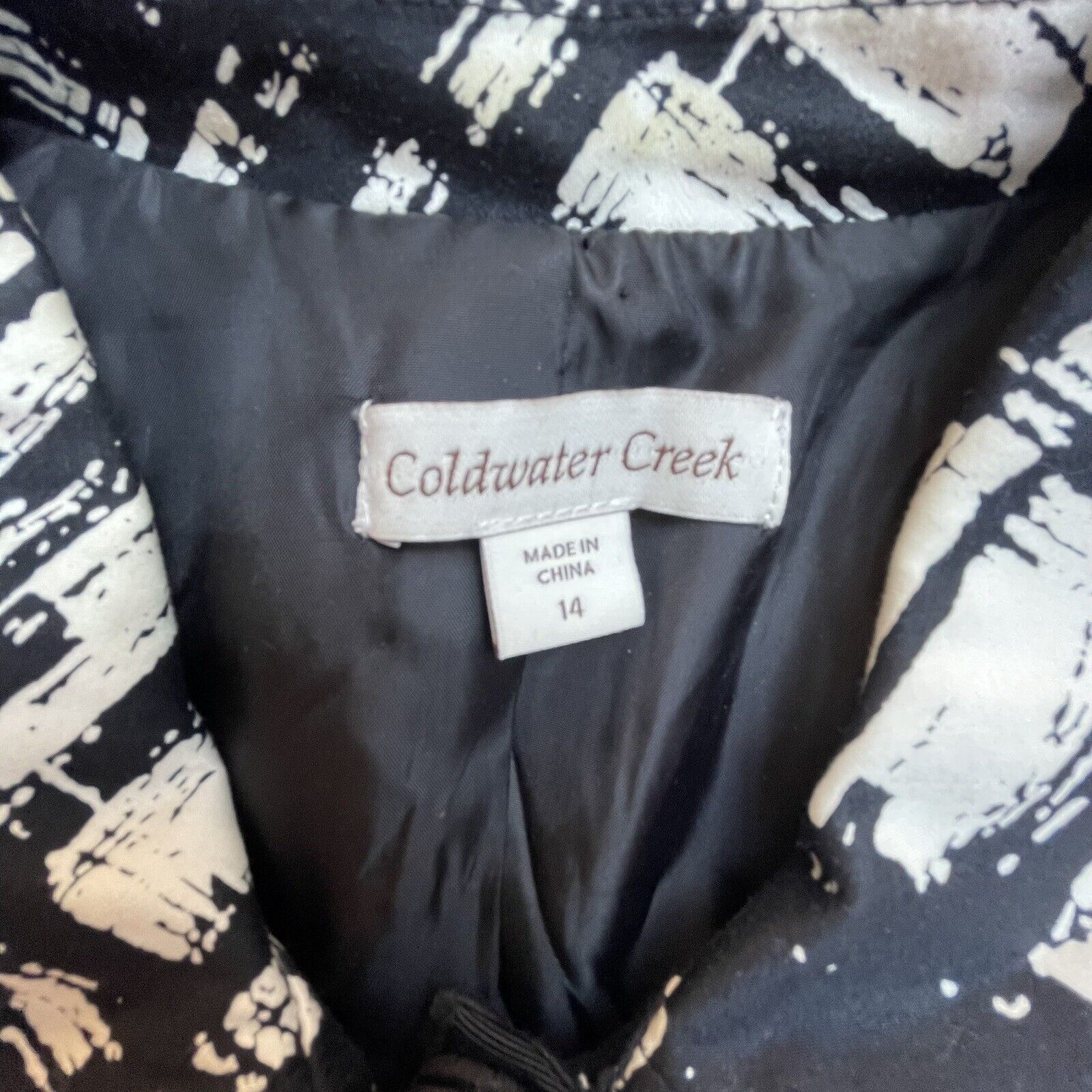 Coldwater Creek Coldwater Creek Jacket Womens 14 Black White Blazer Abstract Size XL / US 12-14 / IT 48-50 - 3 Thumbnail