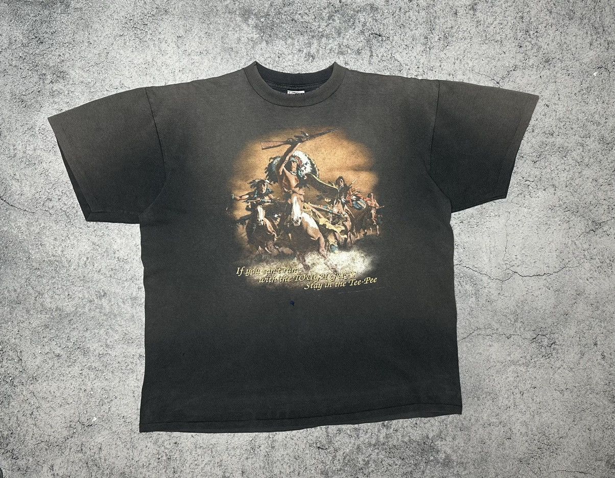 Delta Vintage Sun Faded Navajo Western Indian Graphic T-Shirt Size US XL / EU 56 / 4 - 4 Thumbnail