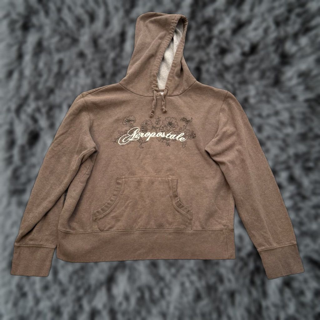 Vintage VINTAGE Aéropostale Hoodie Sweatshirt L Embroidered Beaded Floral Soft Cozy Y2K Womens Hoodie Size L / US 10 / IT 46 - 1 Thumbnail
