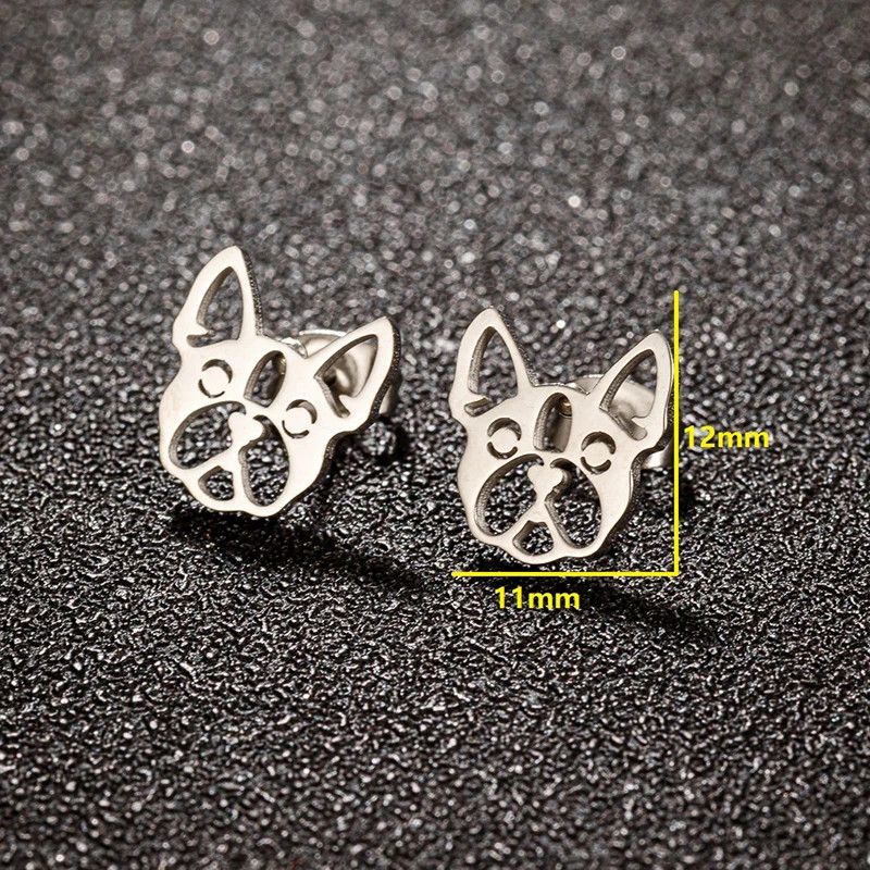 Jewelry Mini French Bulldog Earrings Charm Earring Gift Size ONE SIZE - 2 Thumbnail