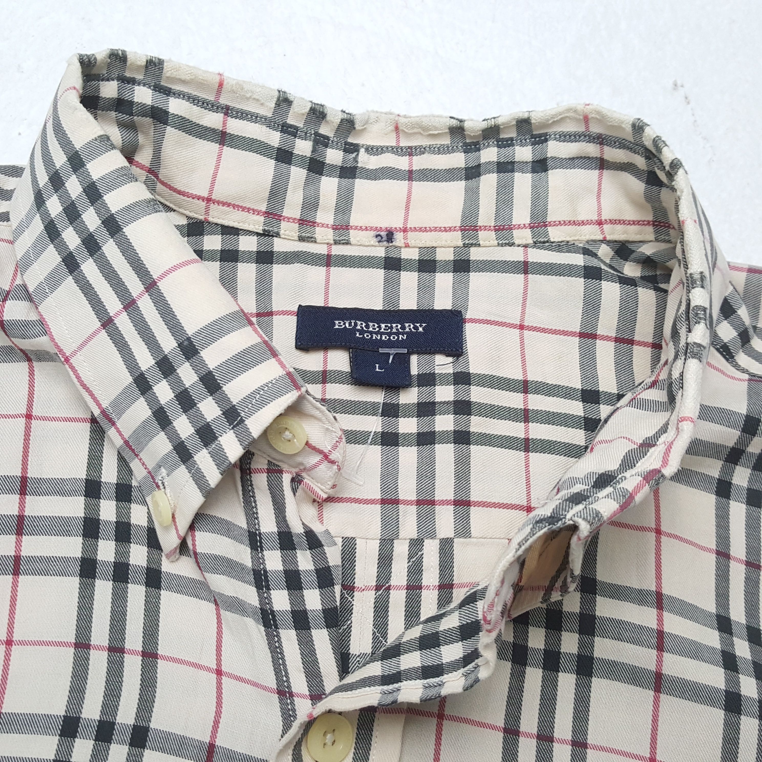 Burberry × Vintage BURBERRY LONDON Fashion Brand Nova Check Design Shirt Size US L / EU 52-54 / 3 - 6 Thumbnail