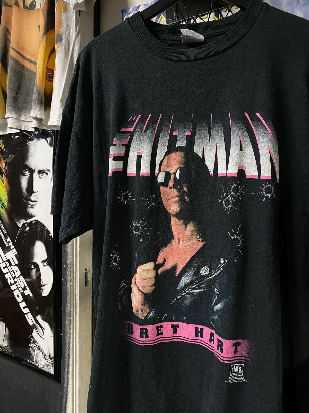 Vintage Vintage 1998 NWO Bret Hart The Hitman Tee Shirt XLarge Size US XL / EU 56 / 4 - 5 Thumbnail