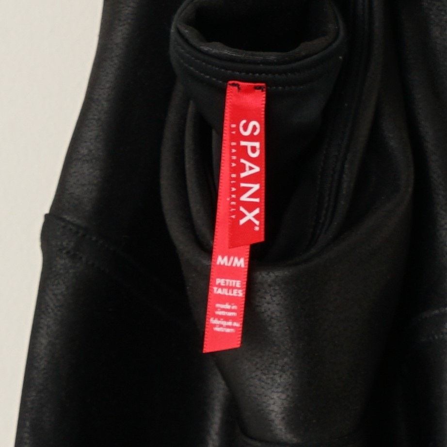Spanx Spanx High Rise Faux Leather Athletic Leggings Stretch EUC M Size 28" / US 6 / IT 42 - 6 Thumbnail