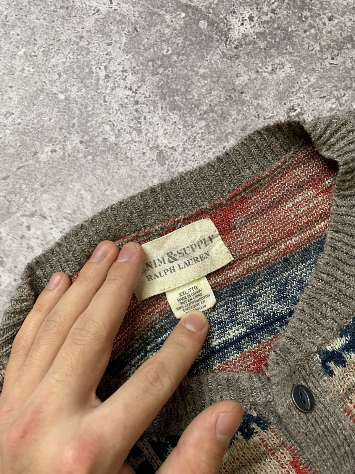 Denim & Supply Ralph Lauren × Vintage DENIM SUPPLY RALPH LAUREN RRL SWEATER KNITTED TEXAS INDIGO Size US XXL / EU 58 / 5 - 3 Thumbnail