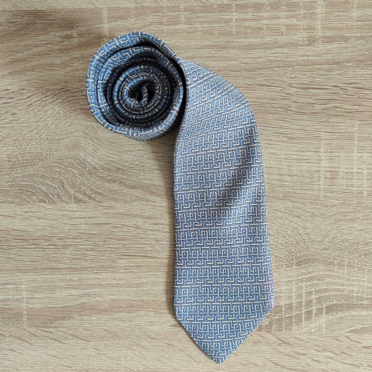 Hermes Hermes Paris Silk Tie 5081 PA Geometry Blue Size ONE SIZE - 1 Thumbnail