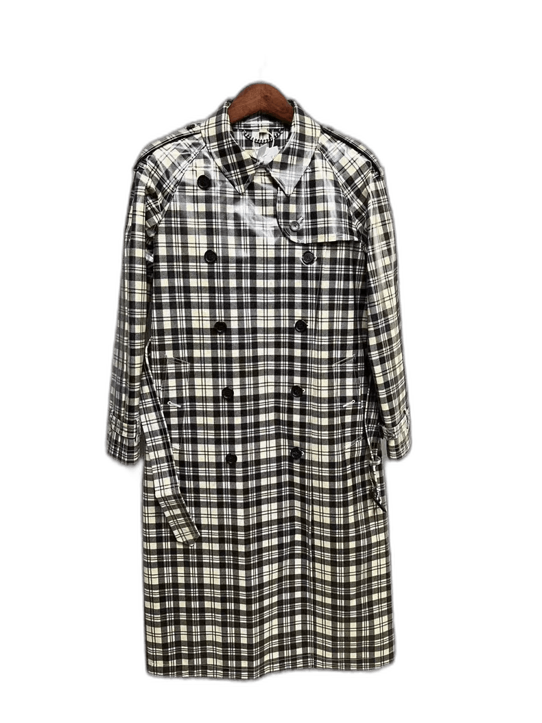 Burberry Burberry Black and White Plaid Wool Trench Coat Size US S / EU 44-46 / 1 - 1 Thumbnail