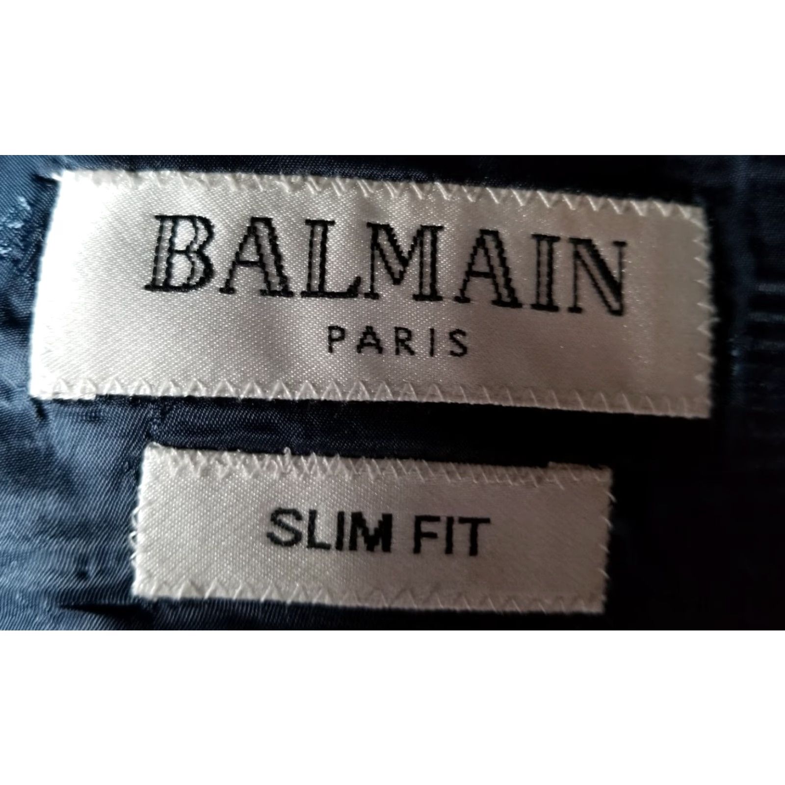 Balmain Sport Coat Jacket Blues Check Wool 38R Slim Adult Men Regular Notch Lapel Four-Button Four-Button Single-Breasted Tailored