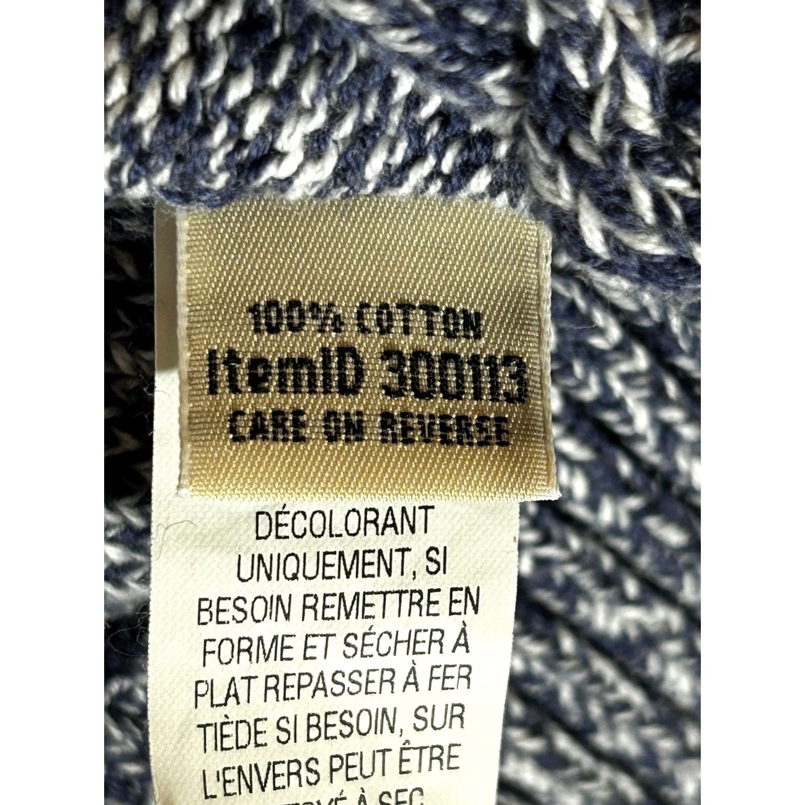 Vintage LL Bean Sweater Womens 3X Plus Blue Full Zip Cable Knit Cardigan Cotton Jacket Size XXL / US 16-18 / IT 52-54 - 7 Thumbnail