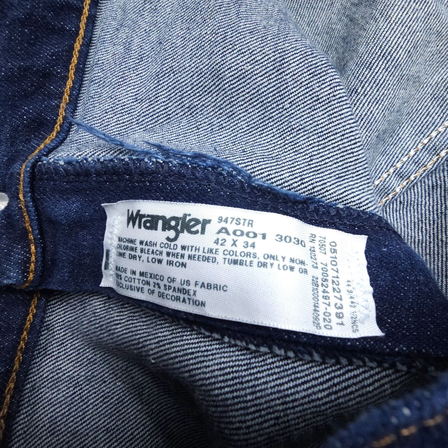 Wrangler Wrangler Cowboy Cut Jeans Mens 42 x 34 Dark Wash Denim Workwear EUC Jeans Size US 42 / EU 58 - 3 Thumbnail