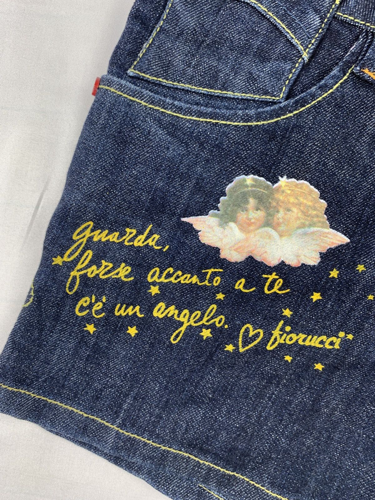 Fiorucci y2k Fiorucci Italy Angel Poem Cute Pop Wings Jeans Shorts Size 28" / US 6 / IT 42 - 6 Thumbnail