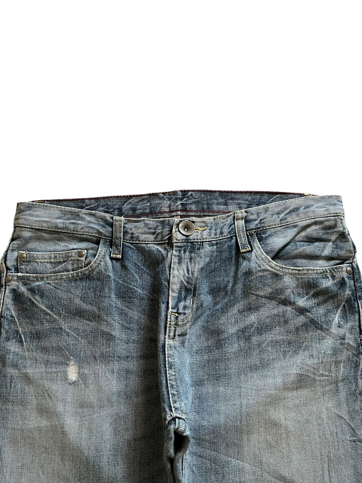 Japanese Brand × Jun Takahashi Vintage Japanese Junmen Faded Wash Distressed Jeans Size US 34 / EU 50 - 4 Thumbnail