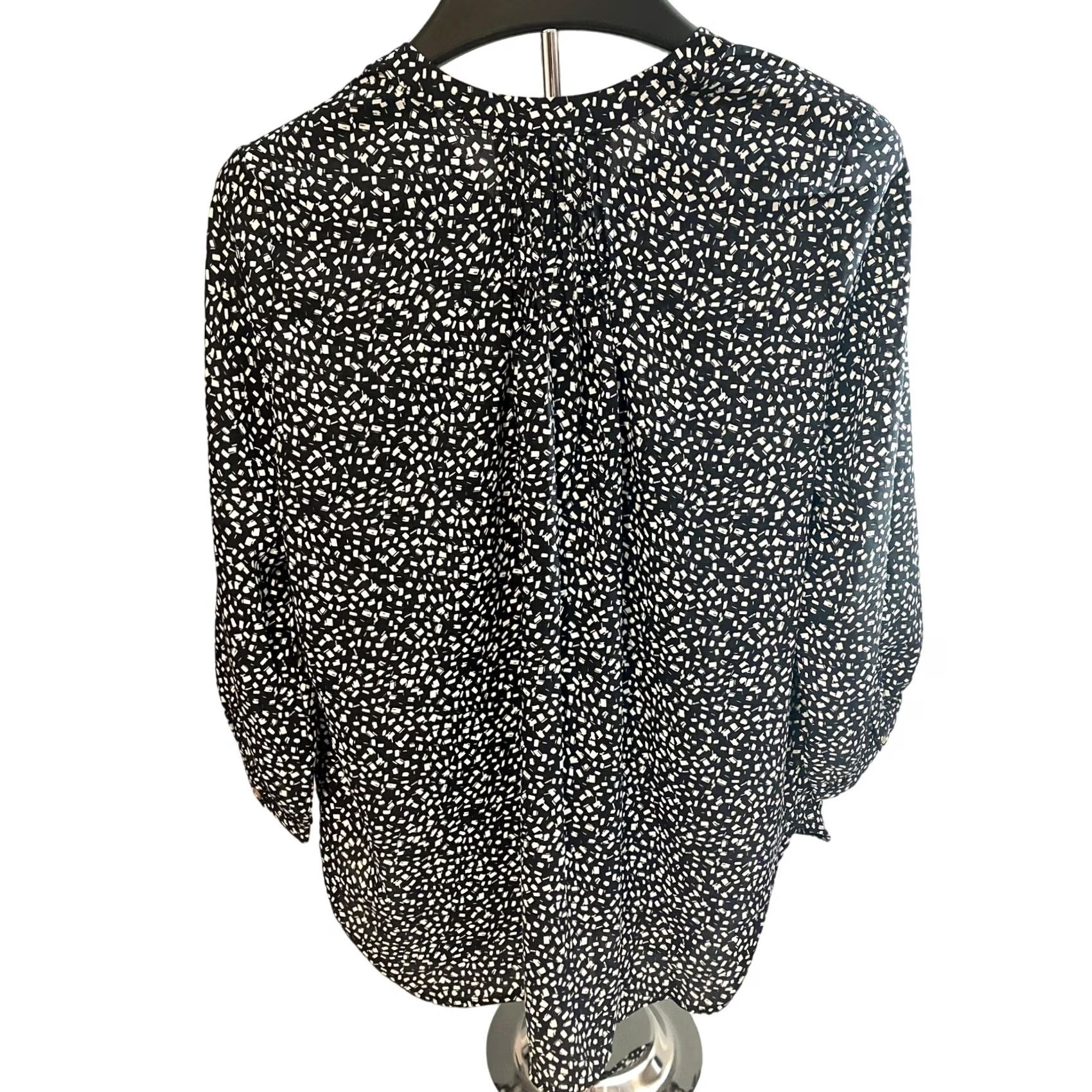 Vintage VINTAGE Jachs Girlfriend Blouse Shirt 3/4 Sleeve V-Neck Black White Polka Dot Women's S Size S / US 4 / IT 40 - 3 Thumbnail
