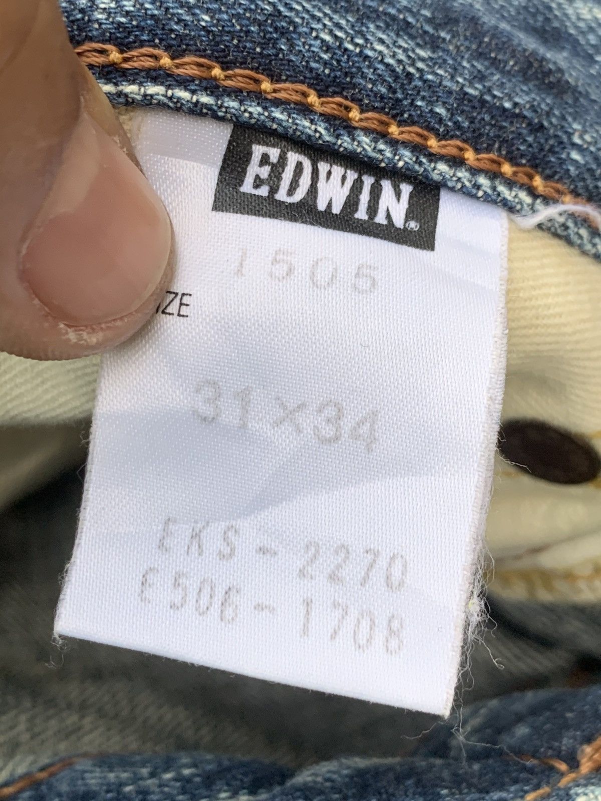 Edwin Baggy Edwin 505z selvedge.crazy shaped like lightning. Size US 31 - 4 Thumbnail