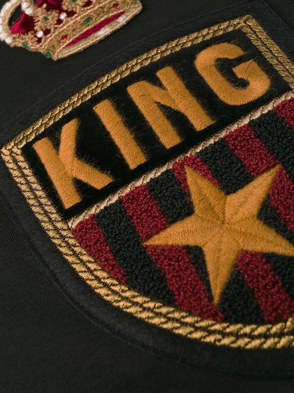 Dolce & Gabbana Dolce&Gabbana Black Calfskin King Crown Patch T-Shirt Size US S / EU 44-46 / 1 - 2 Thumbnail