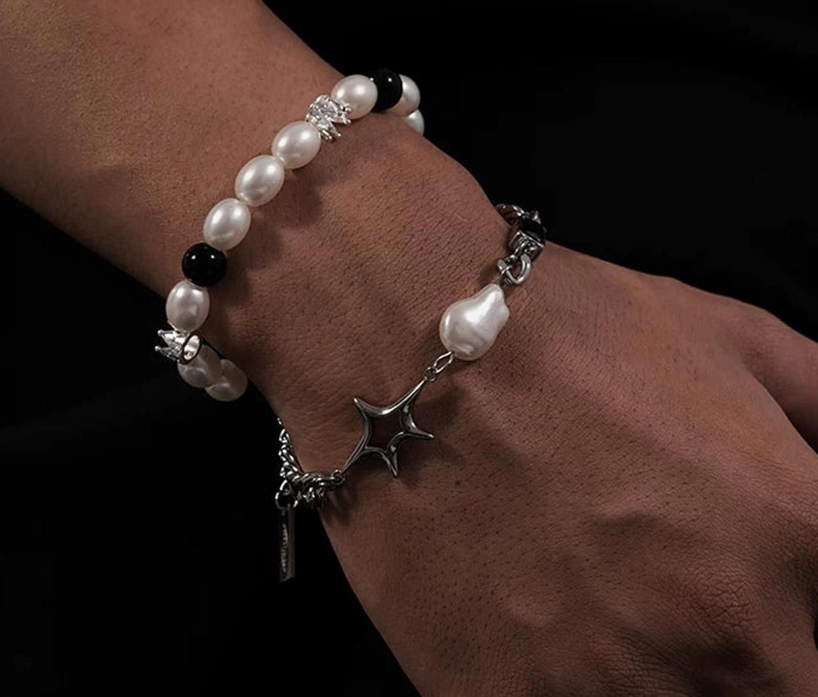 Jewelry Star & Pearl Layered Chain Bracelet | Sparkle Statement Size ONE SIZE - 7 Thumbnail